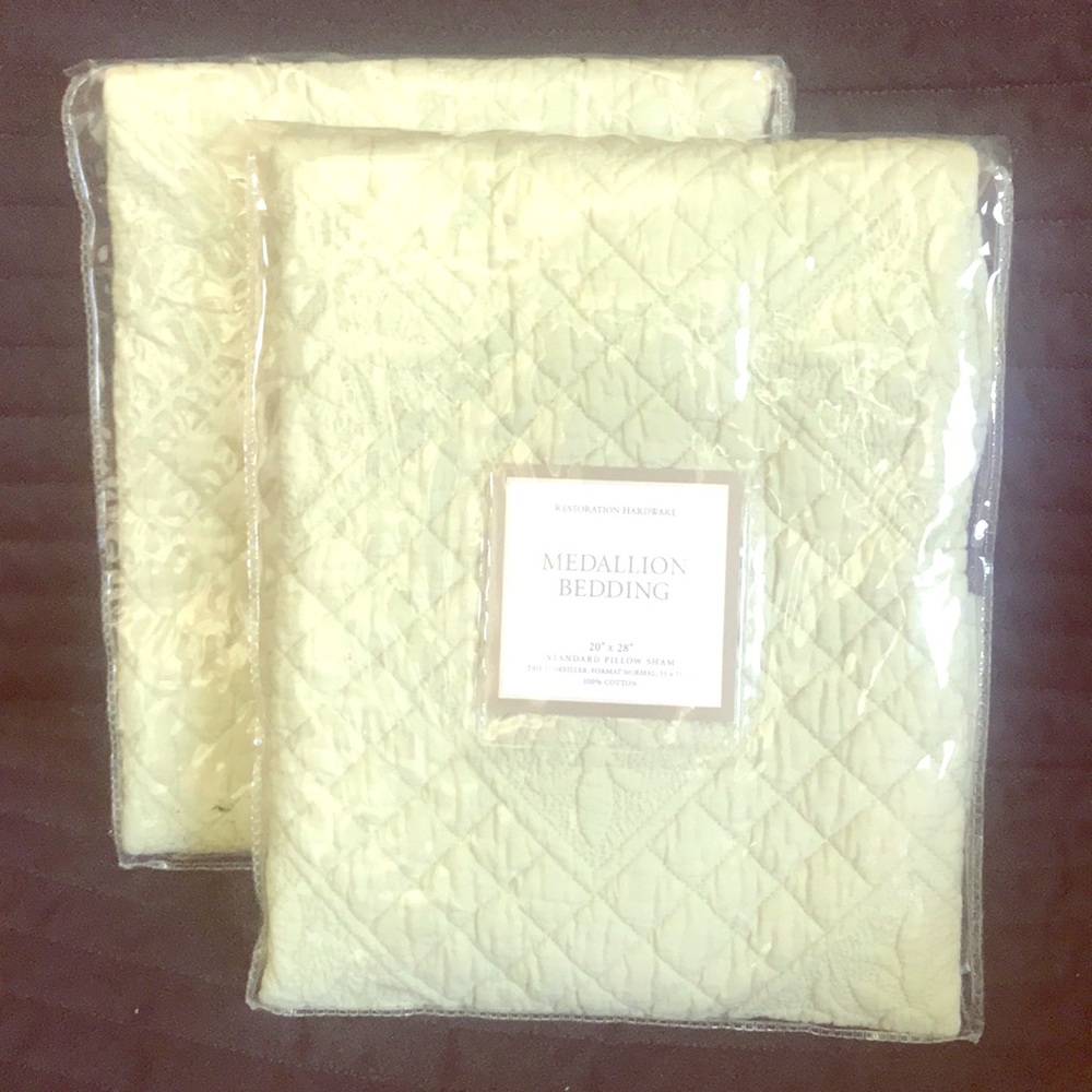 Two Standard Medallion Quilted Pillow Shams